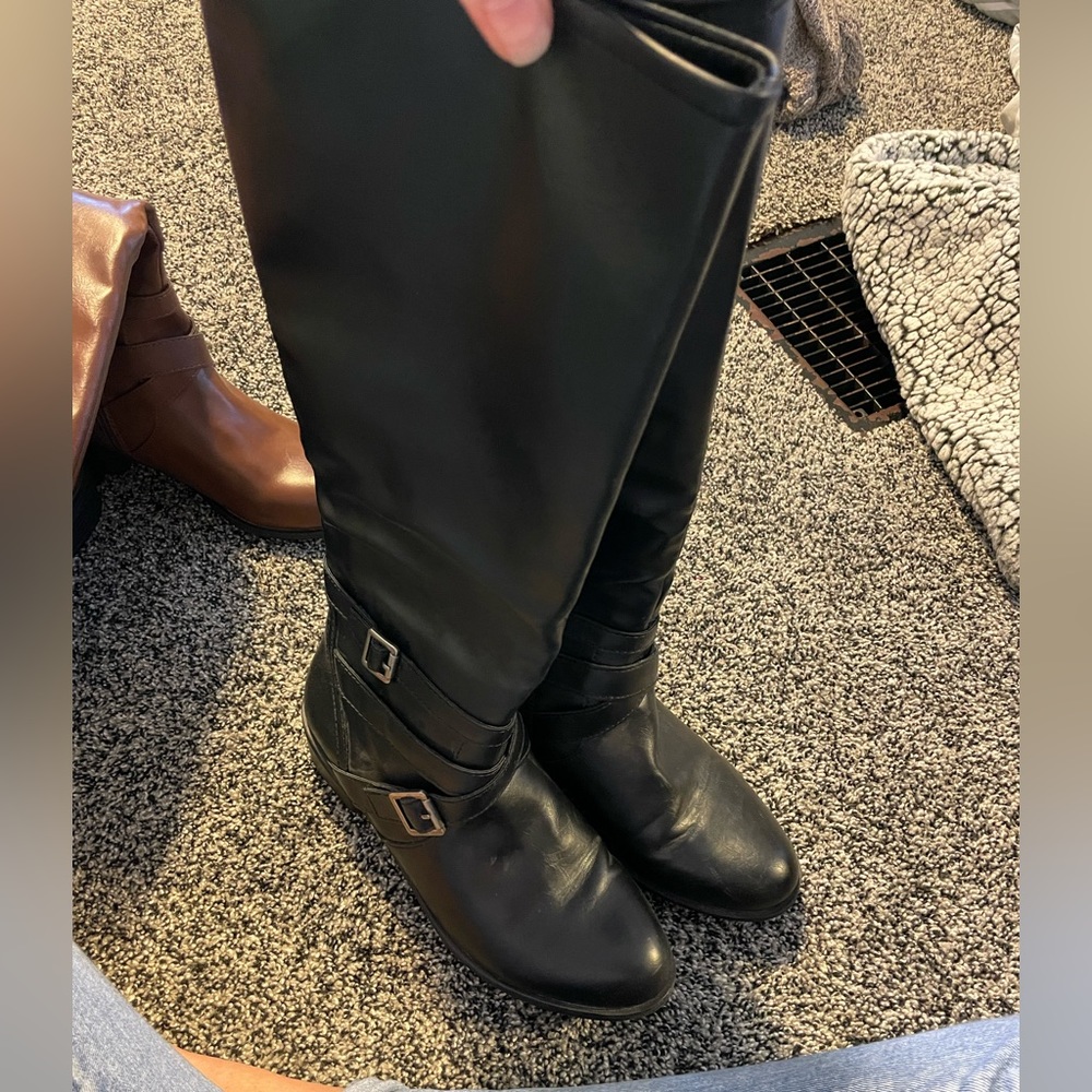 Knee high black boots